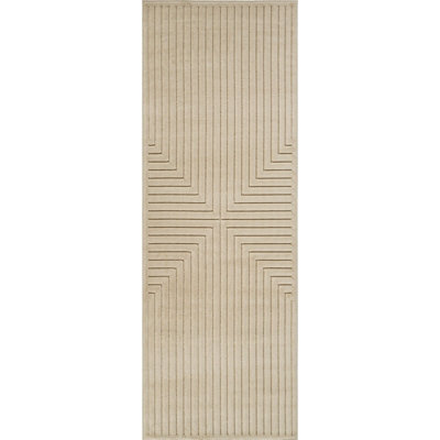 Livabliss Le Mans-Modern Beige 3D High & Low Pile Textured In- & Outdoor Rug 80 X 230 Cm Easy Care, Non Shedding - image 1