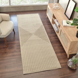 Livabliss Le Mans-Modern Beige 3D High & Low Pile Textured In- & Outdoor Rug 80 X 230 Cm Easy Care, Non Shedding - thumbnail 2