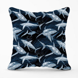 Warren Reed Designer Hand Drawn Shark Pattern Outdoor Cushion 45Cm X 45Cm - thumbnail 1