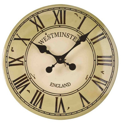 "Smart Garden Westminster Tower Garden Wall Clock - 12"" Cream - Quartz Accuracy" - image 1
