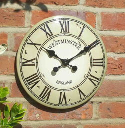 "Smart Garden Westminster Tower Garden Wall Clock - 12"" Cream - Quartz Accuracy" - thumbnail 2