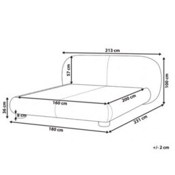Beliani Bed Boucle Bayel 160 X 200 Cm (Eu King Size) Taupe - thumbnail 3