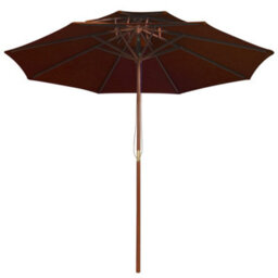 Berkfield Elegant Double Decker Parasol With Wooden Pole Terracotta 270 Cm