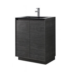 Plum&clay Matterhorn Dark Oak Floor Standing Bathroom Vanity Unit With Black Basin (W)600mm (H)850mm - thumbnail 2