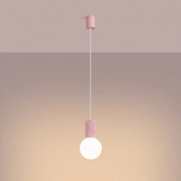 Sollux Lighting Halo Aluminum/glass Pink 1 Lights Modern Pendant Lamps - thumbnail 3