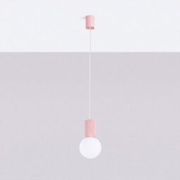 Sollux Lighting Halo Aluminum/glass Pink 1 Lights Modern Pendant Lamps - thumbnail 2