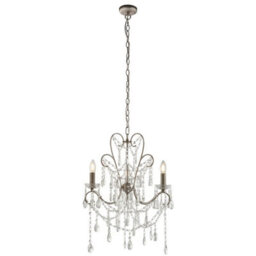 Luminosa Lighting Luminosa Berkley Chandeliers Aged Silver Paint, Clear Cut Glass, 3X E14 - thumbnail 7