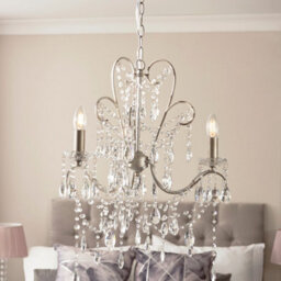 Luminosa Lighting Luminosa Berkley Chandeliers Aged Silver Paint, Clear Cut Glass, 3X E14 - thumbnail 4