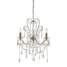 Luminosa Lighting Luminosa Berkley Chandeliers Aged Silver Paint, Clear Cut Glass, 3X E14 - thumbnail 1