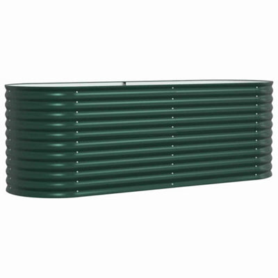 Berkfield Modern Garden Raised Bed Green 240 X 80 X 81 Cm Steel - image 1