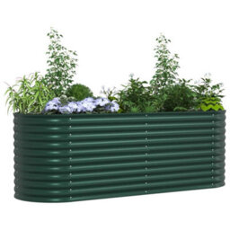 Berkfield Modern Garden Raised Bed Green 240 X 80 X 81 Cm Steel - thumbnail 3