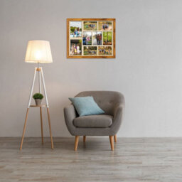 AK Frames 20X16 Rustic Oak Modern Multi Photo Frame With Ivory Mount - Holds 9 Apertures (2X) 7X5, (7X) 6X4 Photos - thumbnail 3