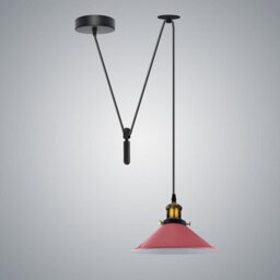 Pink Single Head Ceiling Pendant 60W Adjustable 195Cm Cord E27 Bulb Base Industrial Retro Lighting  110V-240V - thumbnail 5