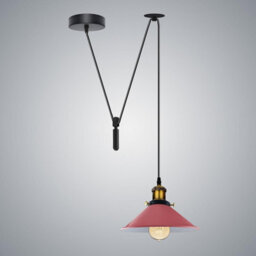 Pink Single Head Ceiling Pendant 60W Adjustable 195Cm Cord E27 Bulb Base Industrial Retro Lighting  110V-240V - thumbnail 3