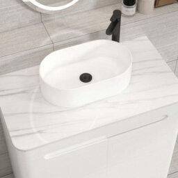 Royal Bathrooms Venice 800mm Gloss White Freestanding Bathroom Countertop Vanity Unit 2 Door With Peak Basin - thumbnail 6