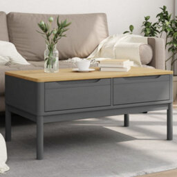 Berkfield Coffee Table Floro Grey 99X55.5X45 Cm Solid Pine Wood