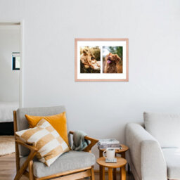 14X11 Inch 2 Opening Photo Collage Frame, Display Two 8X6 Inch Photos, Multi Aperture Family Picture Frame, Bronze - thumbnail 3