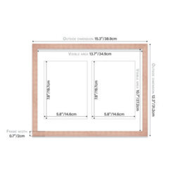 14X11 Inch 2 Opening Photo Collage Frame, Display Two 8X6 Inch Photos, Multi Aperture Family Picture Frame, Bronze - thumbnail 4