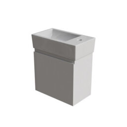 Living And Home Modern White Bathroom Vanity Unit With Integrated Basin & Shelf - thumbnail 4