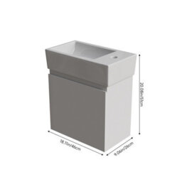 Living And Home Modern White Bathroom Vanity Unit With Integrated Basin & Shelf - thumbnail 7