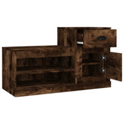 Berkfield Shoe Cabinet Smoked Oak 100X42X60 Cm Engineered Wood - thumbnail 8
