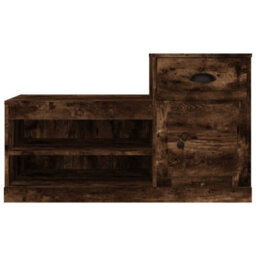 Berkfield Shoe Cabinet Smoked Oak 100X42X60 Cm Engineered Wood - thumbnail 6