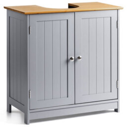 Christow Bathroom 2 Door Storage Under Sink Cabinet Grey - thumbnail 1