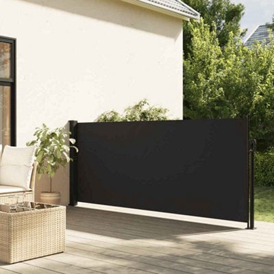 Walplus Retractable Side Awning Garden Sun Shade Canopy Gazebo For Back Door, Porch, Patio Black 140X500 Cm - image 1