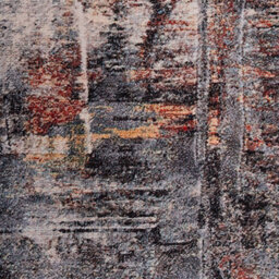 Loomed Abstract Design Cotton Chenille Rug Grey Gold Machine Washable 120Cm X 170Cm - thumbnail 9