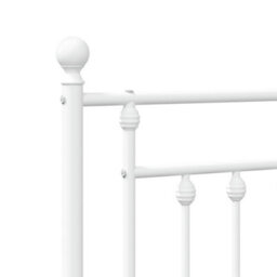 Berkfield Metal Bed Frame With Headboard White 140X200 Cm - thumbnail 9