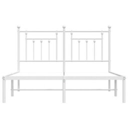 Berkfield Metal Bed Frame With Headboard White 140X200 Cm - thumbnail 6