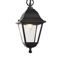 Happy Homewares Matt Black Cast Aluminium Ip44 Outdoor Hanging Lantern - thumbnail 1