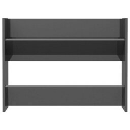 Vidaxl Wall Shoe Cabinet High Gloss Grey 80X18X60 Cm Engineered Wood - thumbnail 4