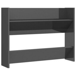 Vidaxl Wall Shoe Cabinet High Gloss Grey 80X18X60 Cm Engineered Wood - thumbnail 1