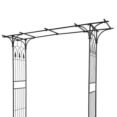 Metal Garden Gate Wedding Rose Arch Pergola Archway Climbing Plant Trellis Black - image 1