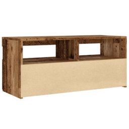 Berkfield Tv Cabinet With Led Lights Old Wood 90X35X40 Cm Engineered Wood - thumbnail 9