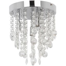 GoodHome Deltana Round Glass & Metal Transparent Chrome Effect 4 Lamp Ceiling Light - thumbnail 2