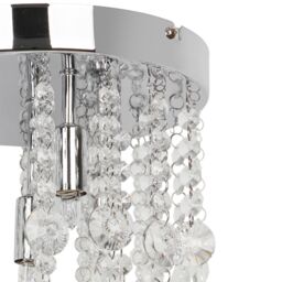 GoodHome Deltana Round Glass & Metal Transparent Chrome Effect 4 Lamp Ceiling Light - thumbnail 4