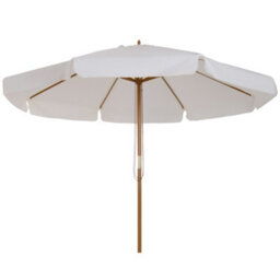 Outsunny Garden Parasol Patio Umbrella With Ruffles Cream White - thumbnail 2