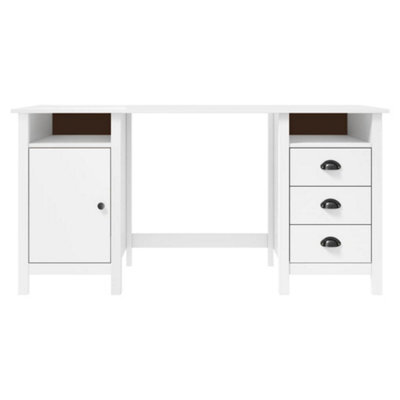 Berkfield Rustic Desk Hill Range White 150X50X74 Cm Solid Pine Wood - image 1