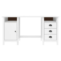 Berkfield Rustic Desk Hill Range White 150X50X74 Cm Solid Pine Wood