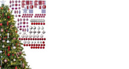 Christmas Tree World The 196Pc Red & Silver Full Heavy Coverage Bauble Set (7Ft/210Cm Trees) - thumbnail 2