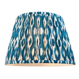 Luminosa Lighting Luminosa Borello Ivory Crackle Glaze Table Lamp With Marlin Blue Fabric Ikat Shade 35Cm B22 - thumbnail 7