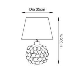 Luminosa Lighting Luminosa Borello Ivory Crackle Glaze Table Lamp With Marlin Blue Fabric Ikat Shade 35Cm B22 - thumbnail 8