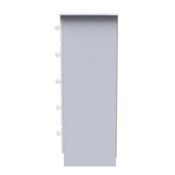 Windsor 5 Drawer Tallboy In White Gloss (Ready Assembled) - thumbnail 3
