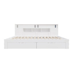 Matteo White 3Ft Single Storage Daybed With Drawers & Adjustable Shelves - Multifunctional Sofa Bed Frame - thumbnail 9
