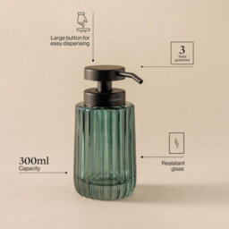 Cosmic Soap Dispenser, 300Ml, Resistant Glass, Large Button, Easy Refill, Turquoise, Lido Collection - thumbnail 7