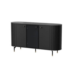 Arte Sophisticated Zante 3 Black Display Sideboard Cabinet 1500mm X 810mm X 400mm - Modern Storage Solution - thumbnail 1