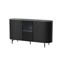 Arte Sophisticated Zante 3 Black Display Sideboard Cabinet 1500mm X 810mm X 400mm - Modern Storage Solution - thumbnail 3