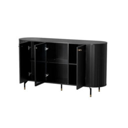 Arte Sophisticated Zante 3 Black Display Sideboard Cabinet 1500mm X 810mm X 400mm - Modern Storage Solution - thumbnail 2